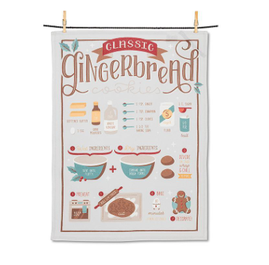 Gingerbread Recipe Kitchen Towel