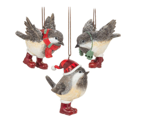 Winter Chickadee Ornament - 3 pack